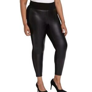 Torrid Faux Leather Pixie Ankle Pant Plus Size 3X Black Stretch Front Ponte Back